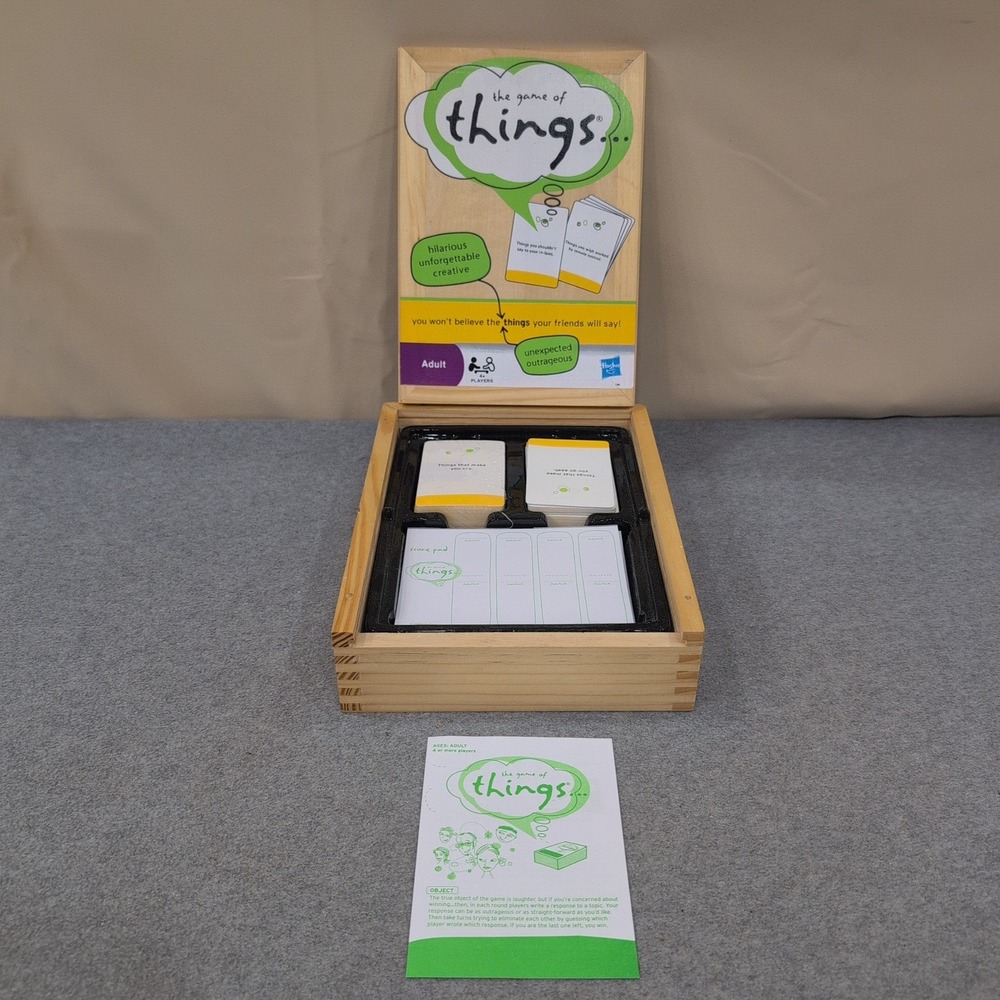 The Game of Things Hasbro Parker Brothers Adult Party Game Wooden Box 2009